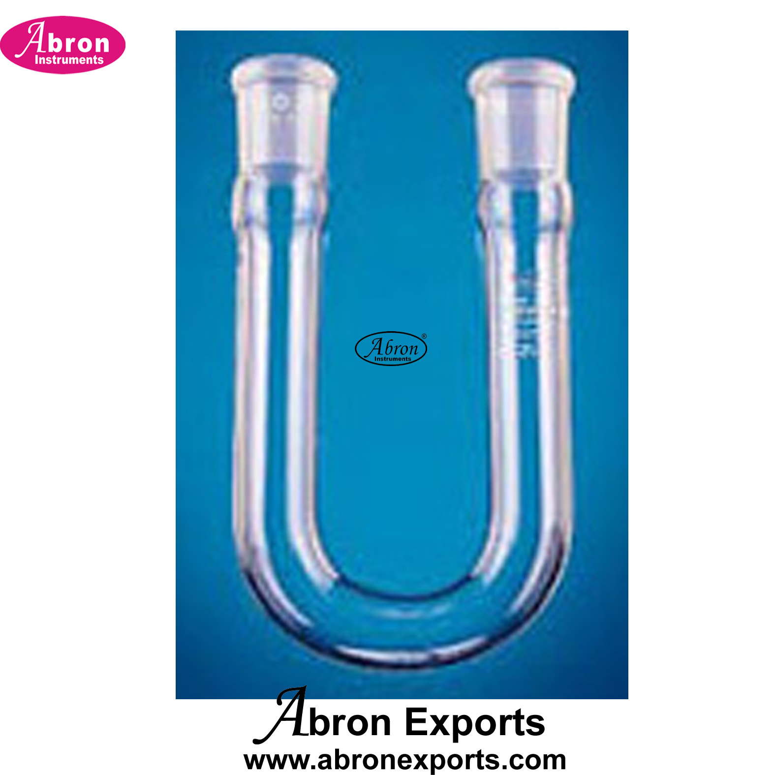 Glass calcium chloride tube u tube stopper quickfit borosilicate glass Abron AC-2333US 